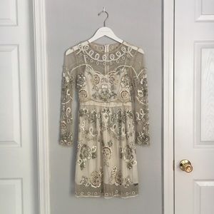 Needle & Thread Sequined Long Sleeve Dress